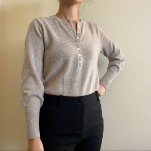 Everlane 100% Cashmere Henley Oatmeal